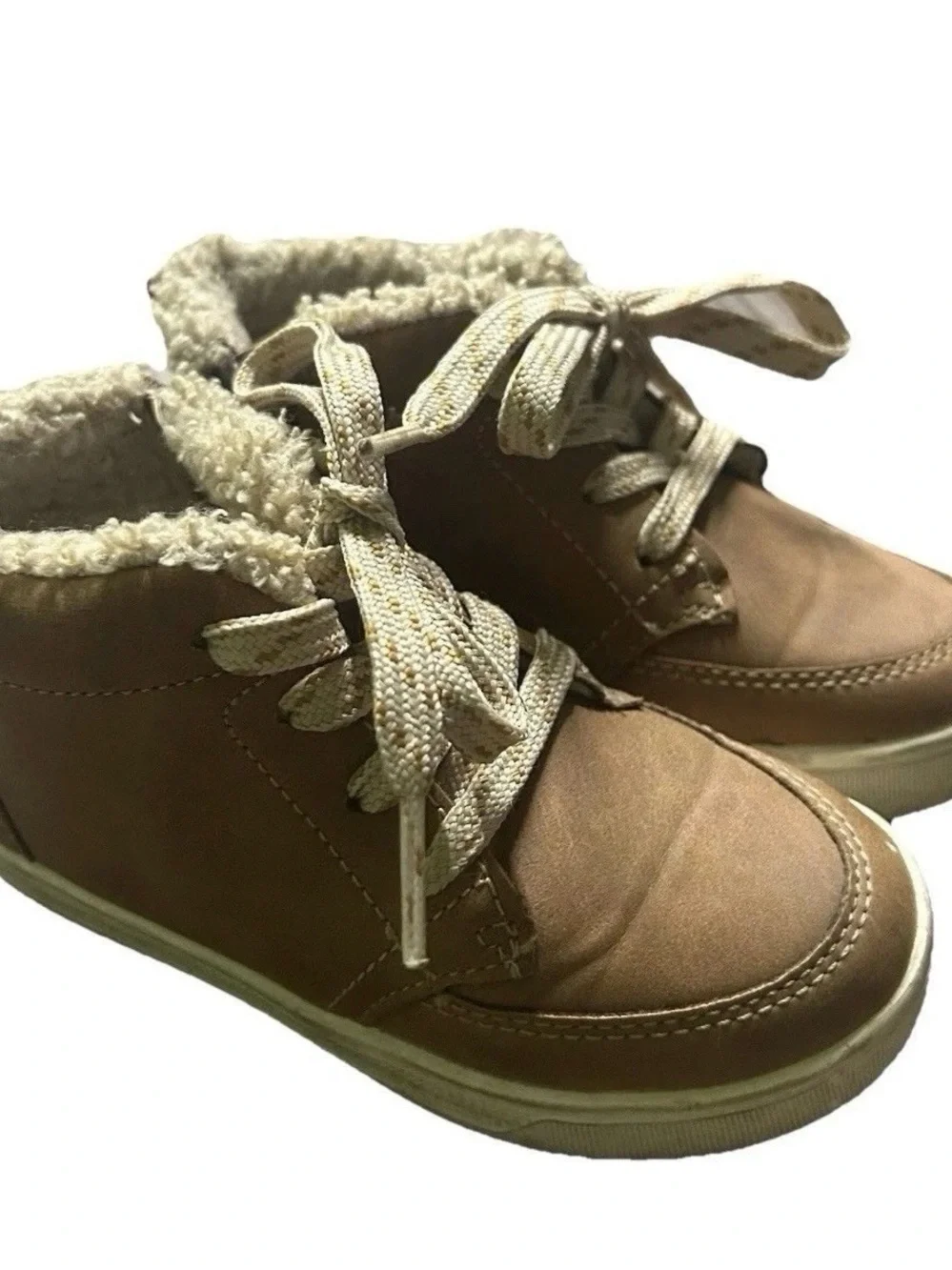 Oshkosh Toddler Boy Fur Lined Lace Up Shoes Size 8